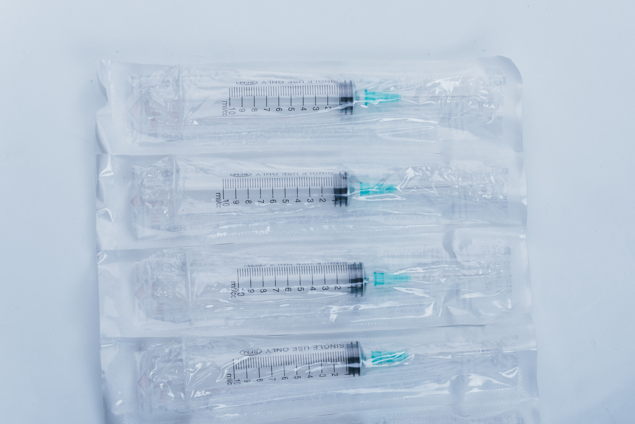Medicine, Injection, vaccine and disposable syringe.